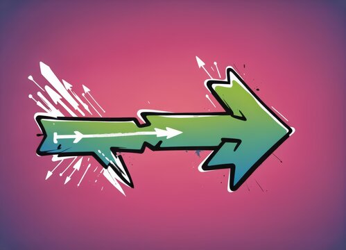 Colorful Vibrant arrow symbol grafitty