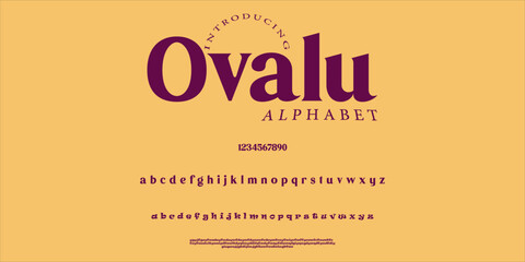 Obraz premium Ovalu creative modern urban alphabet font. Digital abstract moslem, futuristic, fashion, sport, minimal technology typography. Simple numeric vector illustration