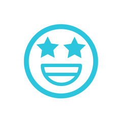 Amazing emoji expression, isolated on white background, from blue icon set.