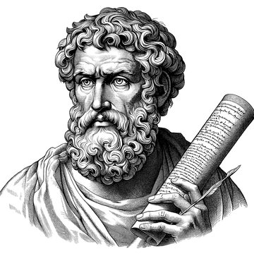 The Father of Medicine A Reverent Portrait of Hippocrates Emerges, generative AI