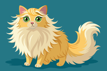 Angora blonde cat vector 