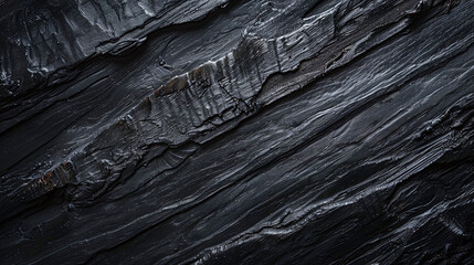 Charcoal black textured ebony wood surface. Dramatic dark wooden backdrop for bold design and luxury concept