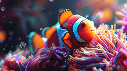 Cute Striped Clownfish: Adorable Fauna in Thailand's Coral Reefs