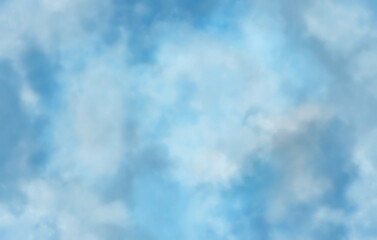 Cloudy sky theme background design. Blue and white blurred background texture.