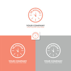 Vector abstract logo idea, concept of time in 10 minutes