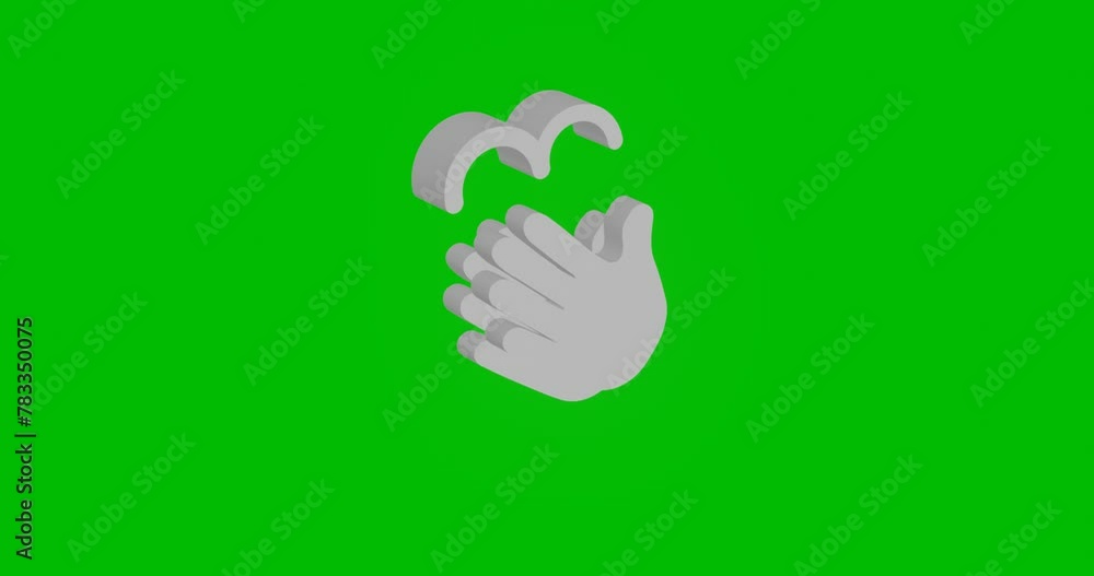 Poster animation of rotation of a white washing hands symbol with shadow. simple and complex rotation. seam