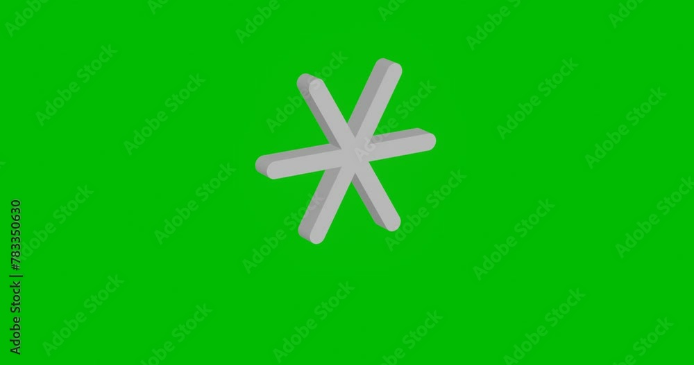 Poster animation of rotation of a white astrological sextile symbol with shadow. simple and complex rotatio