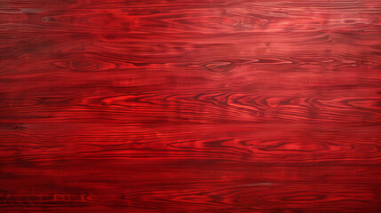 Glossy candy apple red painted maple wood background. Vibrant polished surface. Bold color concept for design and print