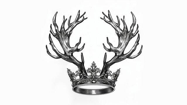 recommend clip art: outline of a crown with stag antlers on top