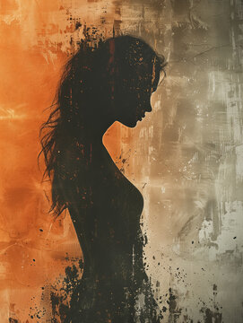 Digital art - Painting of a womans silhouette