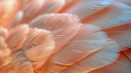 Feathers With Water Droplets