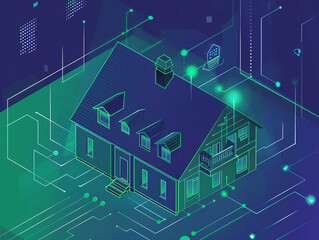 Fototapeta premium New technologies. Cyber security at home. Smart home. The all-seeing eye. Cyber security.