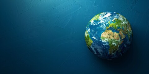 Earth on Blue Background. Generative AI