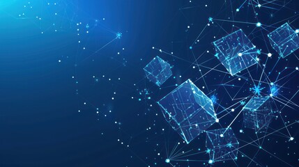 Network connection technology. Cubes and squares