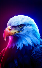 An Eagle with a neon effect