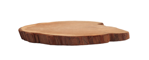 PNG Wood stump platform podium on transparent background. Minimal empty display product presentation scene.