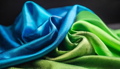 colorful fabric backgrounds silk fabric texture luxurious background green and blue iridescent...