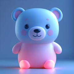 Obraz premium A cute and happy baby bear 3d illustration