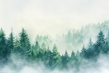 Misty forest scene