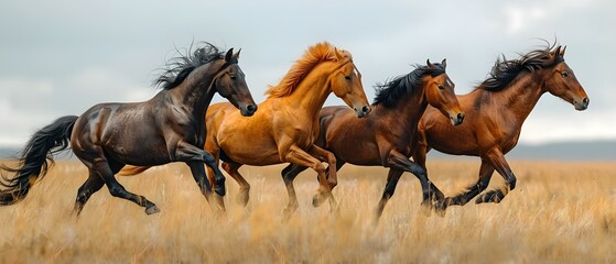 Harmony in Motion: The Equine Quartet. Concept Horseback Riding, Equestrian Sports, Equine Photography, Animal Bonding, Therapeutic Horsemanship