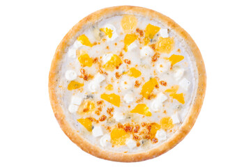 Appetizing Pepperoni Pizza, on a white background, isolate, for a food delivery site,