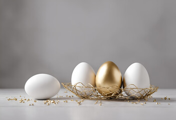 Easter gold and white eggs decoration