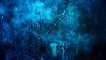 cracked blue cement texture with white smoke horror background