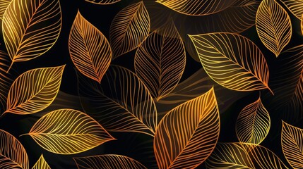 Black background with gold leaves