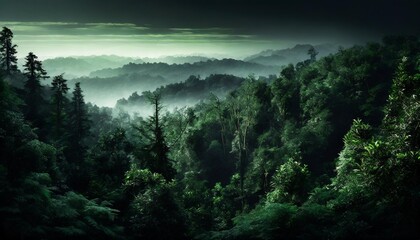 forest landscapes collection of lush forests capes with green trees and shrubs isolated on...