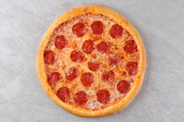 Appetizing Pepperoni Pizza, on a white background, isolate, for a food delivery site,