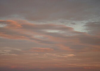 Fototapeta premium Pinky sunset sky with pink clouds. Beautiful sky.