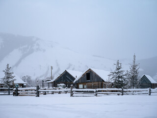 house in the snow