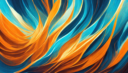 Blue and orange bright colors burst background