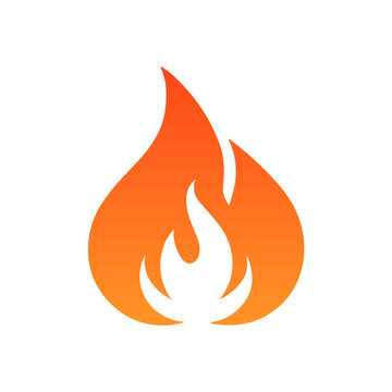 Fire flame vector hot icon. Fire abstract bonfire flammable background flame icon.