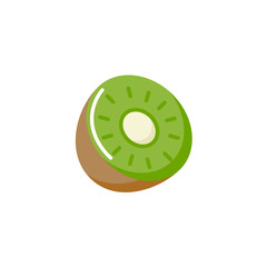 Kiwi flat line vector fruit icon illustration isolated logo. Kiwifruit cartoon flat line icon