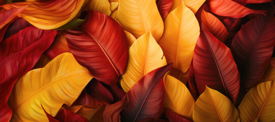 Abstract pattern of exotic jungle foliage, bringing a burst of color and texture to design. - 783369868