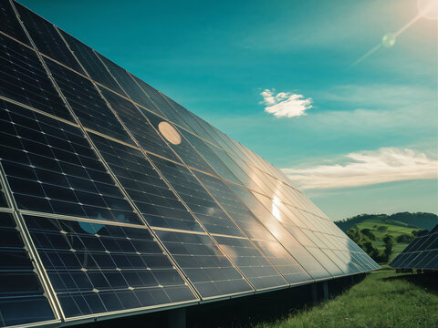 Paneles de energía solar, sistema de energía renovable 