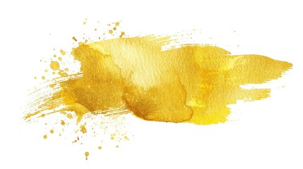 Gold watercolor texture paint stain Shining brush stroke for you amazing design project