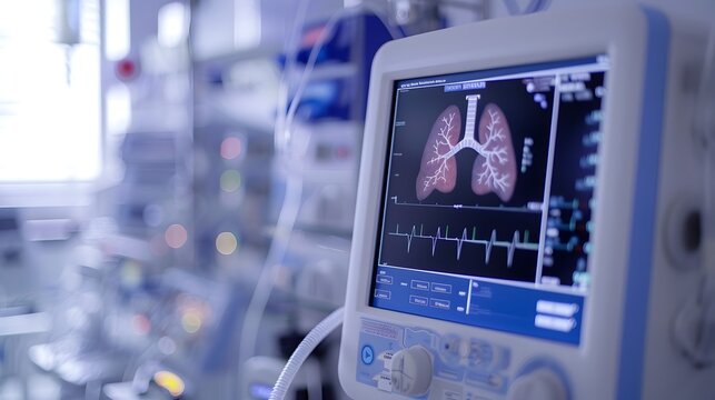Medical Healthcare Equipment Technology for Diagnostic Analysis of Lung Respiratory Function Monitoring in Hospital ICU