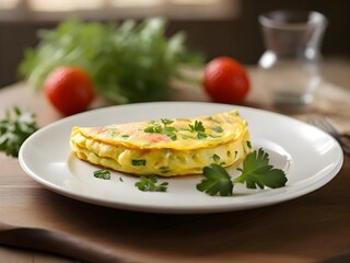 omelet egg for breakfast with vegetables