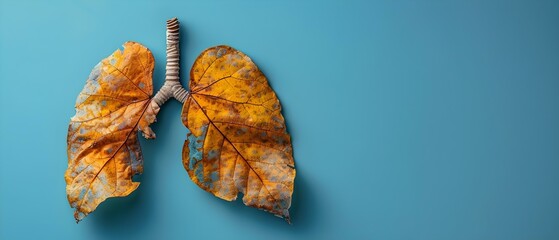 Autumn Leaves or Lungs: The Air We Breathe Matters. Concept Environmental Health, Seasonal Changes, Air Quality, Breathing Awareness, Nature's Impact