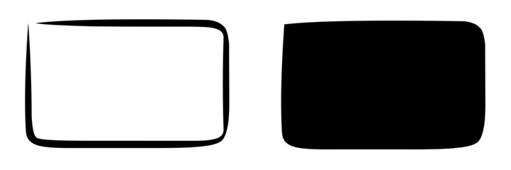 Set hand drawn rectangle, felt-tip pen objects. Text box and frames.	 - obrazy, fototapety, plakaty