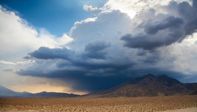 stormy sky over the desert landscape background high quality photo
