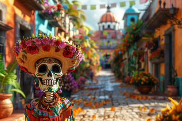Fototapeta premium Mexican culture illustration 3d render