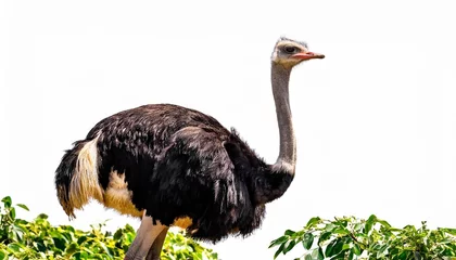 Foto op Canvas ostrich in natural pose isolated on white background photo realistic © Kendrick
