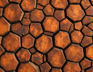 Rusty metal surface in the form of mosaic.