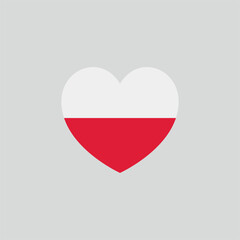 Poland Flag Heart Love icon