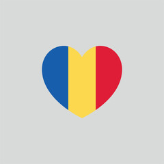 Romania Flag Heart Love icon