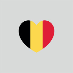 Fototapeta premium Belgium Flag Heart Love Sign
