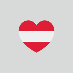 Austria Heart Flag Love Sign